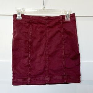 Free People Modern Femme Burgundy Skirt